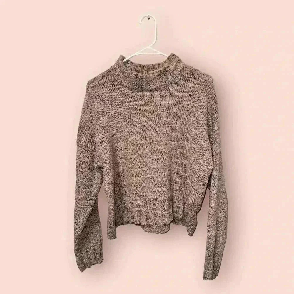 SO Mock Neck Knit Women’s Sweater Blush Size XL long crop